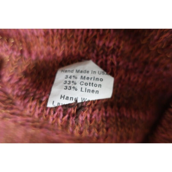 Skif Skifo Art-to-Wear Short Sleeve Handmade  Knit Sweater Merino Cotton Linen M - Picture 6 of 7